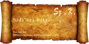 Szászi Kitti névjegykártya
