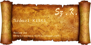 Szászi Kitti névjegykártya
