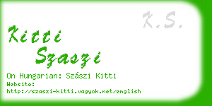 kitti szaszi business card