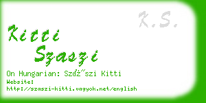 kitti szaszi business card